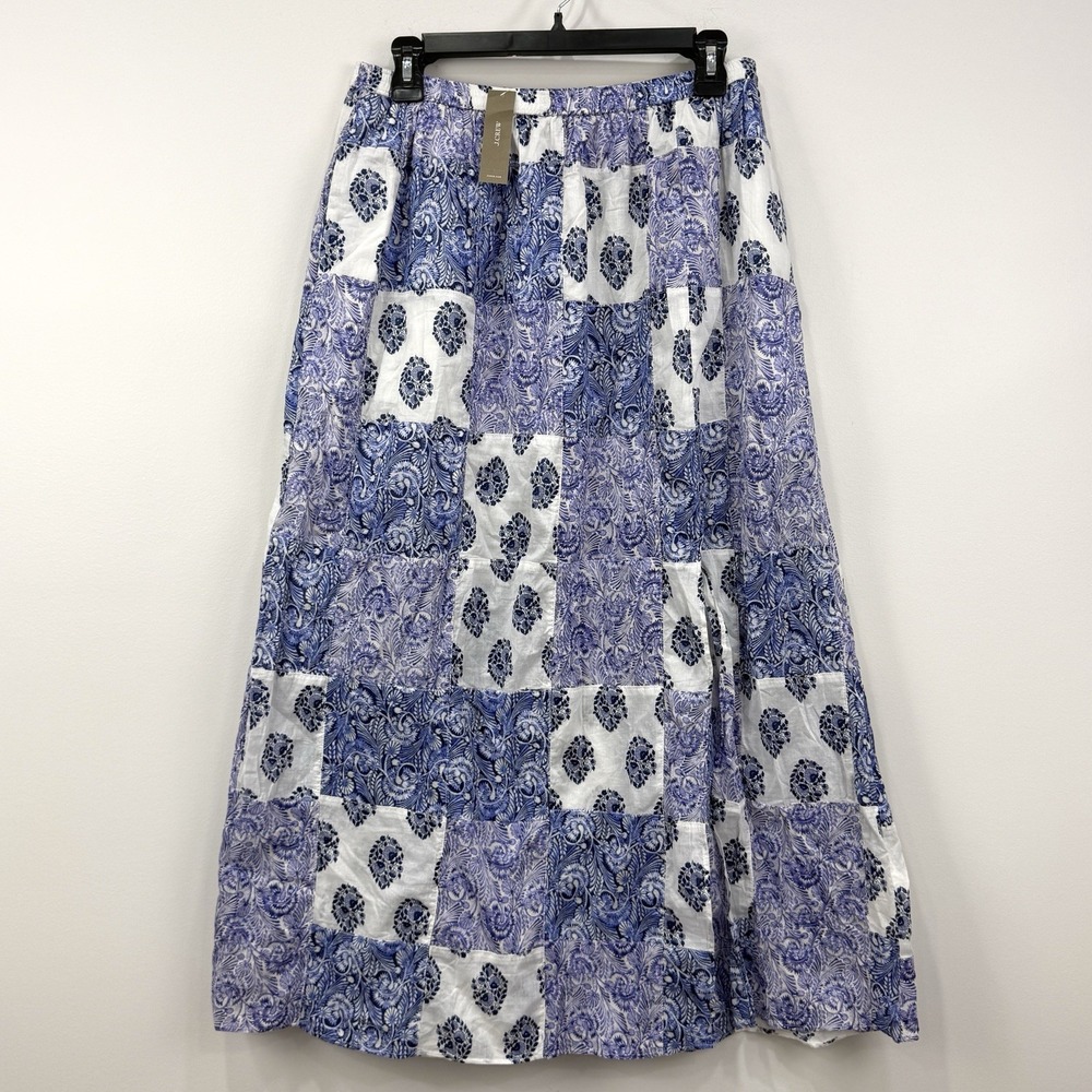 J Crew Patchwork Maxi Skirt S NWT Floral Cottagecore Coastal Grandma Prairie